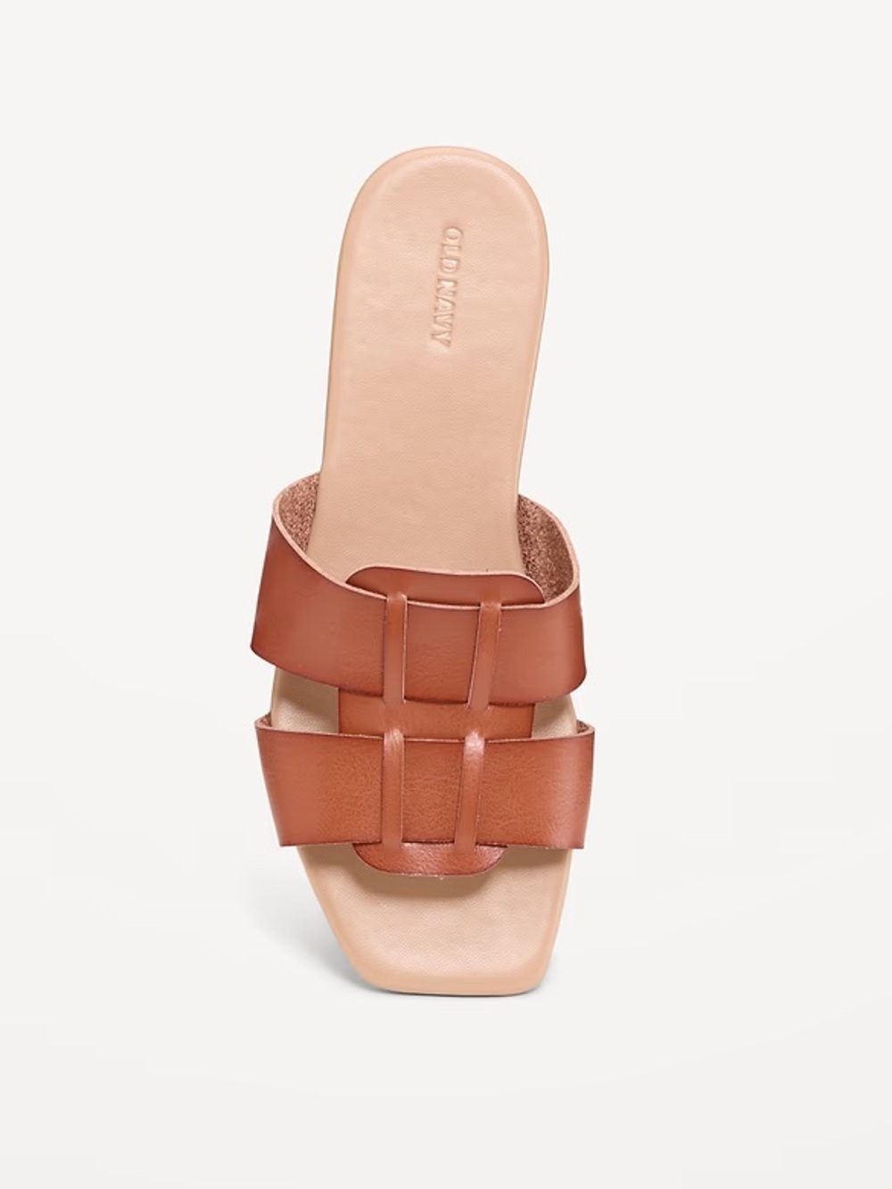 Old Navy Caramel Faux-Leather Slide Sandals - Women's